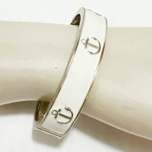 FornashwGold & White Nautical Enamel Anchor Cuff Bangle Bracelet // Anchor